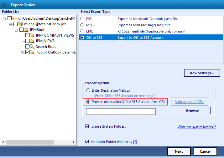 csv file